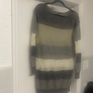 Benetton Sweater Dress in shades of grey, ivory and taupe
